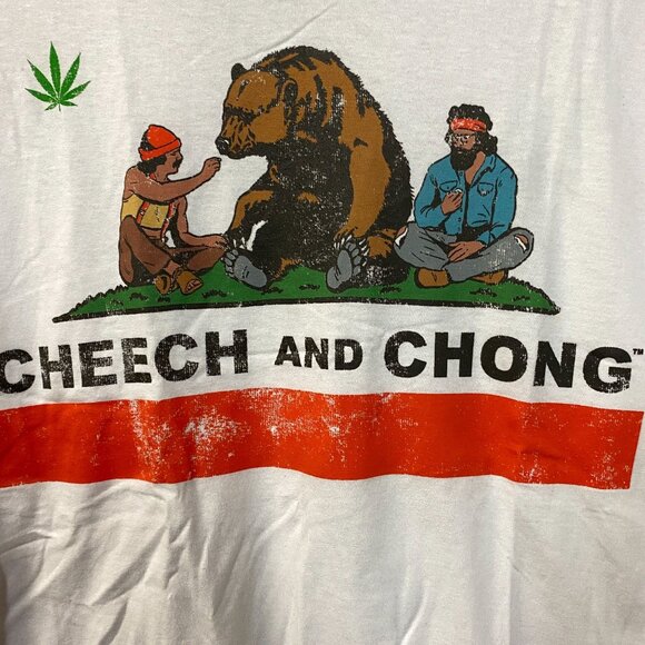 Cheech & Chong California Dreaming Chilling In California Republic Flag Long Sle - Picture 2 of 4